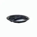 Assiette en plastique noire à 3 compartiments en PET (1000 unités par carton) BP