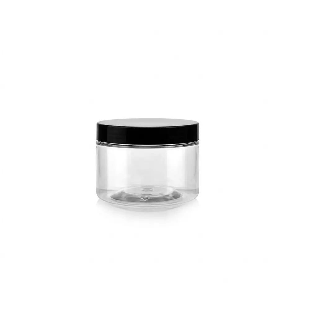 [LISSE_Ø63_150ML] LISSE TRANSPARENT Ø 63*60 MM AVEC COUVERCLE NOIR 150 ML (324 unités par carton) XP