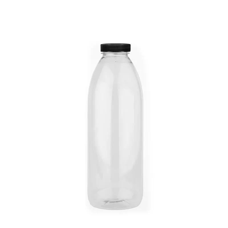 Bouteille carrée 1000 ml COL Ø 38 mm avec bouchon noir XP (150 unités par sachet) (130 unités par sachet)