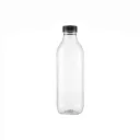 Bouteille carrée 1000 ml COL Ø 38 mm avec bouchon noir XP (150 unités par sachet) (130 unités par sachet)