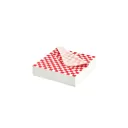 Papier découpée 24x33 cm damier rouge et blanc en kraft ATS (1000 unités par sac)