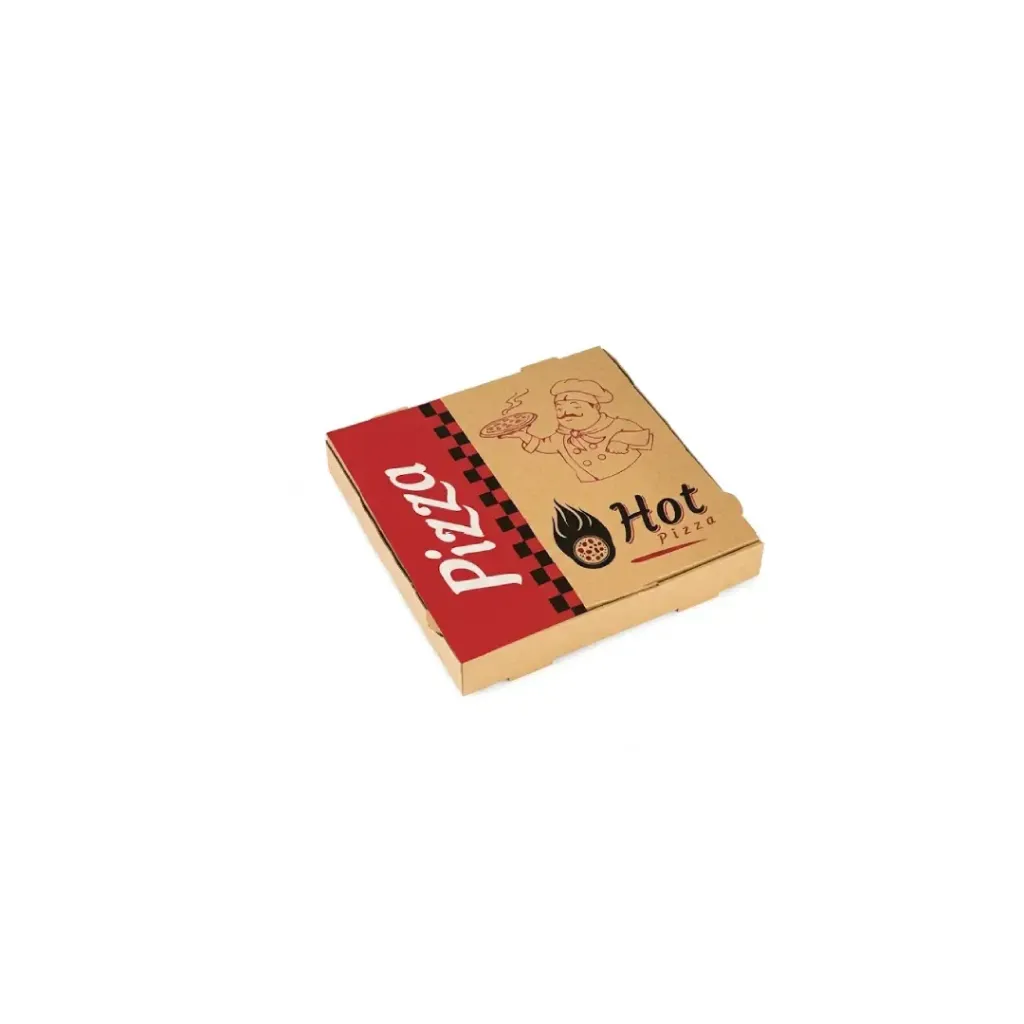 Boite pizza 26 x 26 cm kraft alimentaire ( 50 unités par fardeau) ( 78 fardeaux par palette) SES
