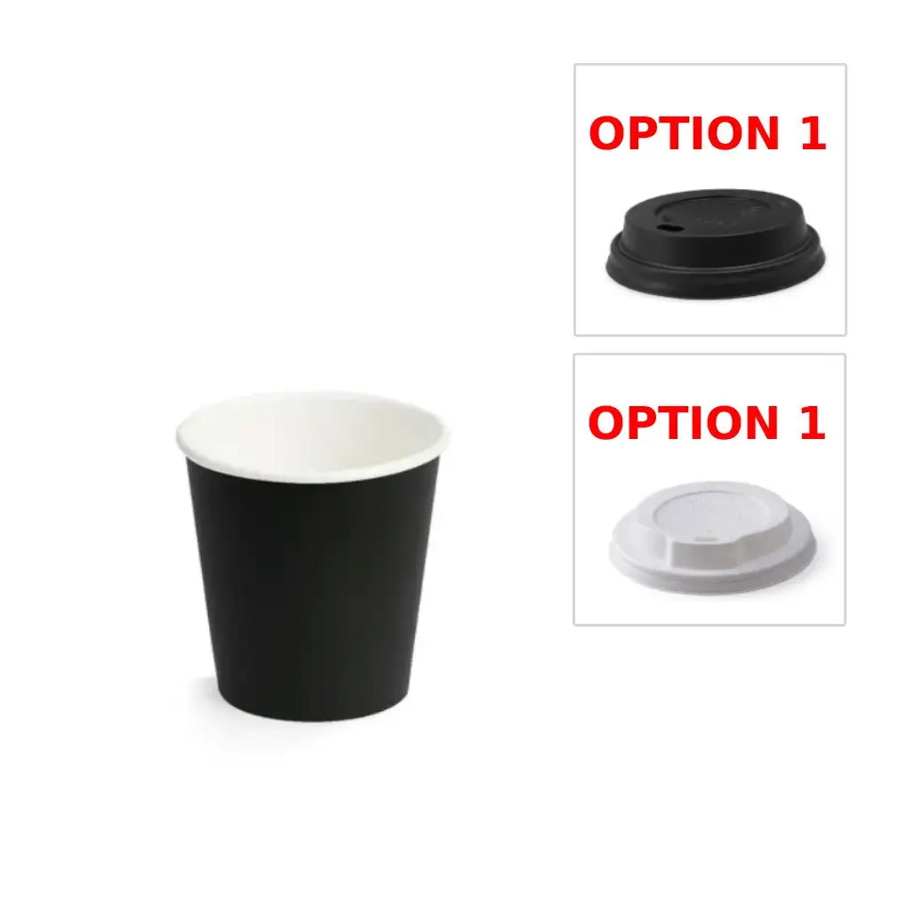 [GOBLET_NOIR_25_CL] Gobelet en carton couleur noir 250 ml ( 50 unités par sac × 20 sacs) (1 000 unités par carton)