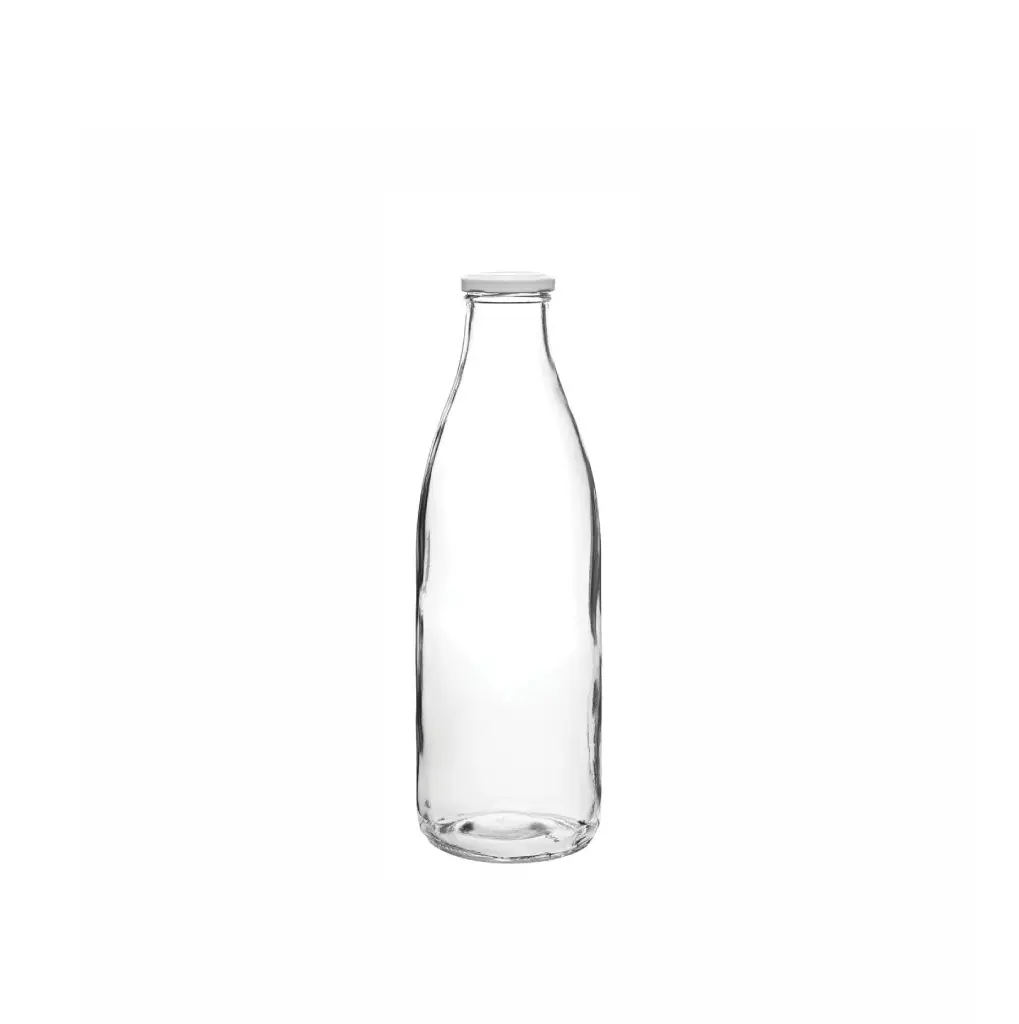 Bouteille 1L en verre avec capsule blanc ø53 mm( 12 unités par carton)  Sotuver