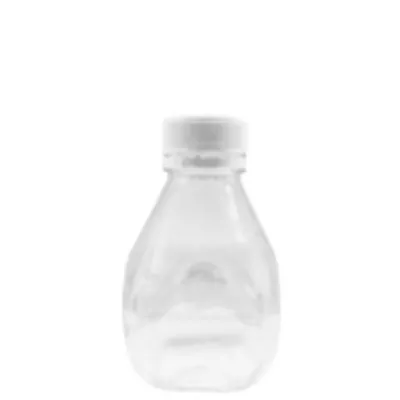 Mini bouteille ronde 200 ml col 30-25 Ø 30 mm avec bouchon blanc ( 225 unités par carton) XP