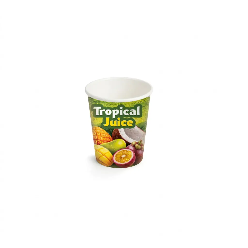 [GOBLET_25_CL_JUS] Gobelet en carton imprimé pour jus 250 ml  (50 unités × 20 sacs)(1 000 unités par carton) Pro
