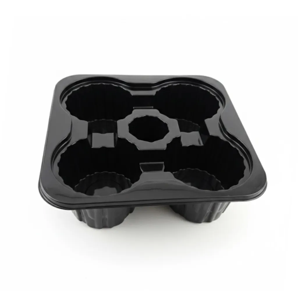 PORTE GOBLET 4T NOIR EN PLASTIC QUAD PLASTIC CUP HOLDER CHEF (400 unités /carton)