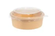 VI Kraft BOWL 350 ml + COUVERCLE PET(125 UNITES/CARTON) (40 cartons/palette)ATTESTATION SANITAIRE 2025/507 EA/177/25 SACHET: 25 unités