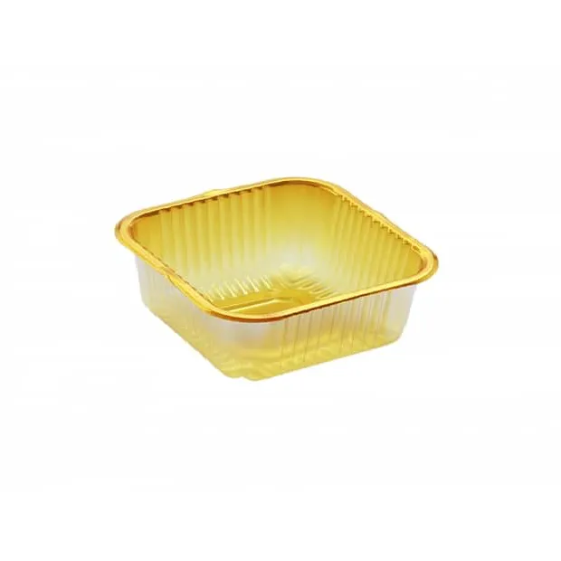 Barquette dorée carrée 90*90 mm (48 sachets de 100 unités par carton ) ( 1 unité de vente = sac de 100 unités) CEM