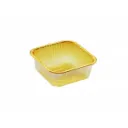 Barquette dorée carrée 80*80 mm  (35 sachets de 100 unités par carton )( 1 unité de vente = sac de 100 unités) CEM