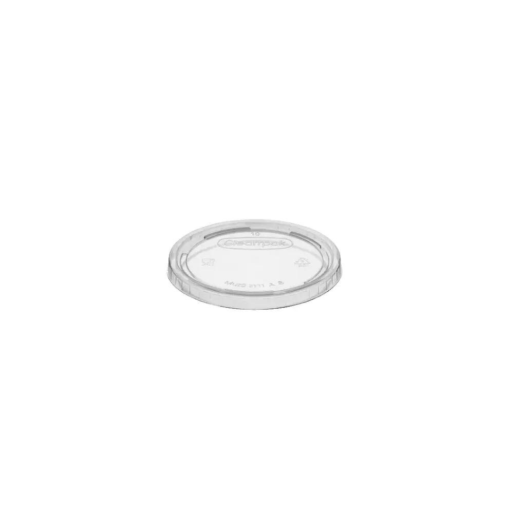 Couvercle Ø61 mm en PET pour 1.5 OZ , 2 OZ et 2.5 oz Cosmoplast (100 unités * 20 Sacs )(2000 unités par carton)