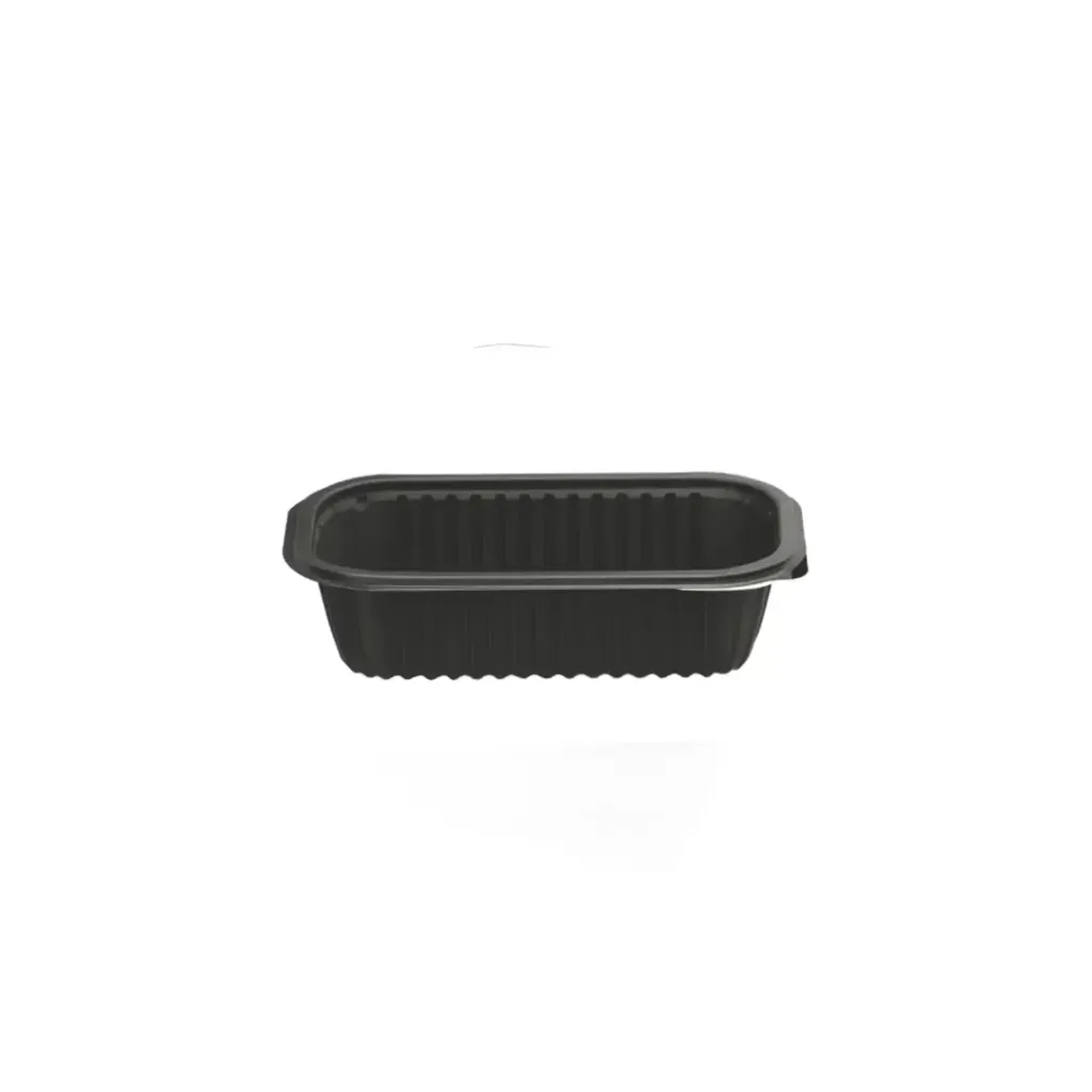 Boite rectangulaire noire 765 ml micro-ondable en PP Cosmoplast ( 250 unités par carton)