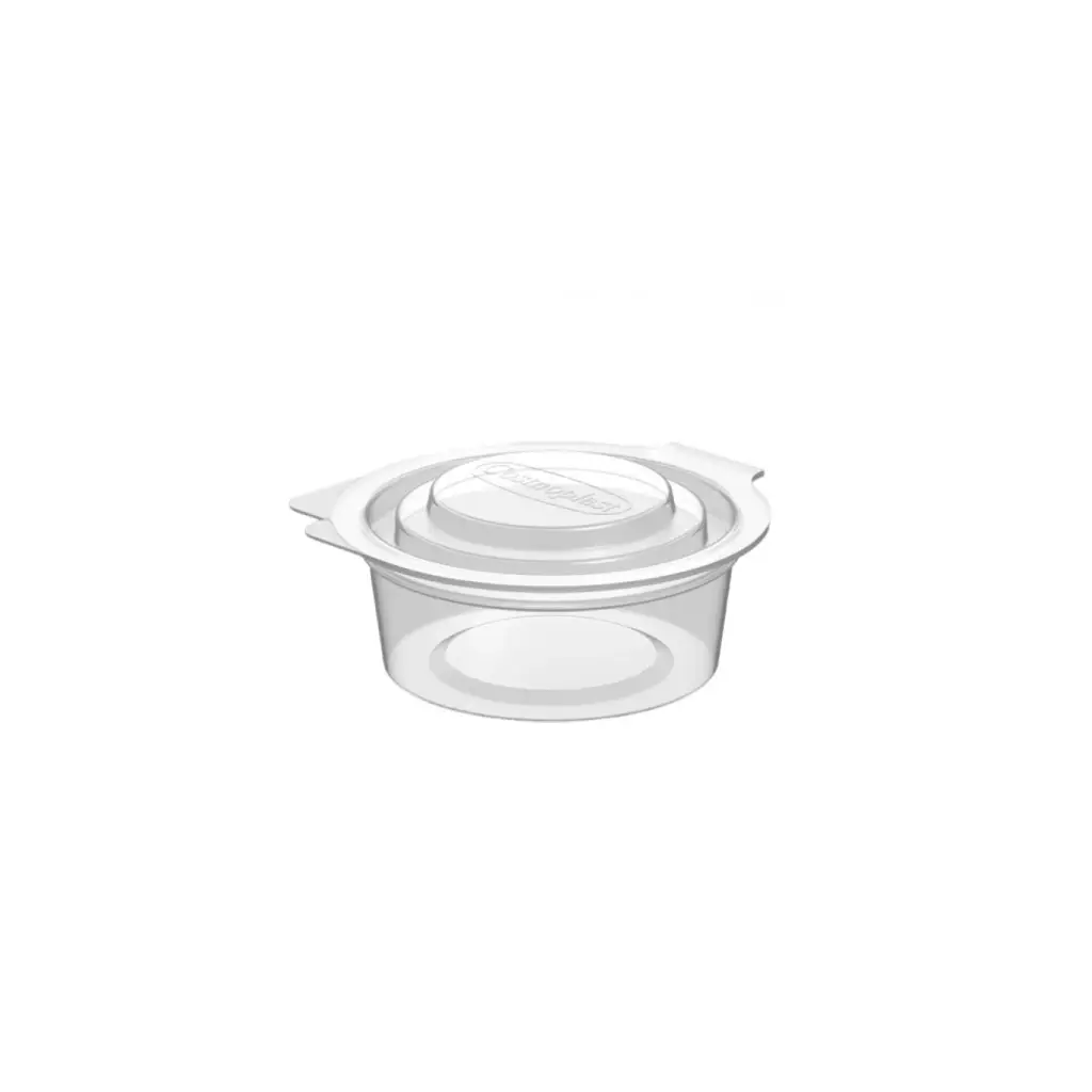 Sauciére avec couvercle attaché 40 ml en PET Cosmoplast ( 1500 unités par carton)