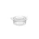 Sauciére avec couvercle attaché 40 ml en PET Cosmoplast ( 1500 unités par carton)