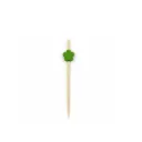 Pique en bois fleure verte 437-14 ( 1 unité de vente = sac de 100 pièces) (100 sacs par carton)