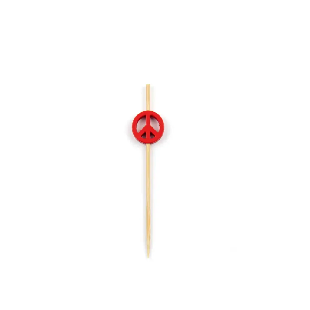 Pique en bois paix rouge 437-23 ( 1 unité de vente = sac de 100 pièces) (100 sacs par carton)