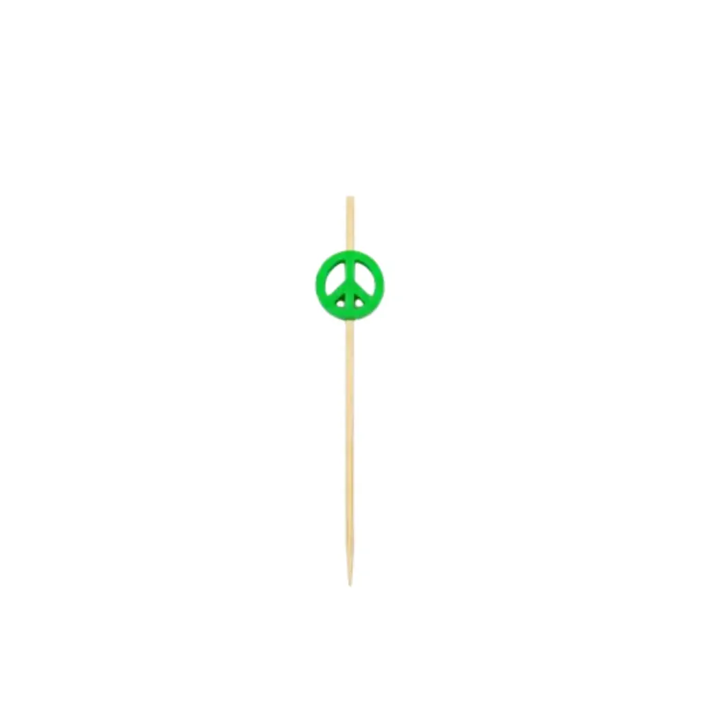Pique en bois paix vert 437-23 ( 1 unité de vente = sac de 100 pièces) (100 sacs par carton)