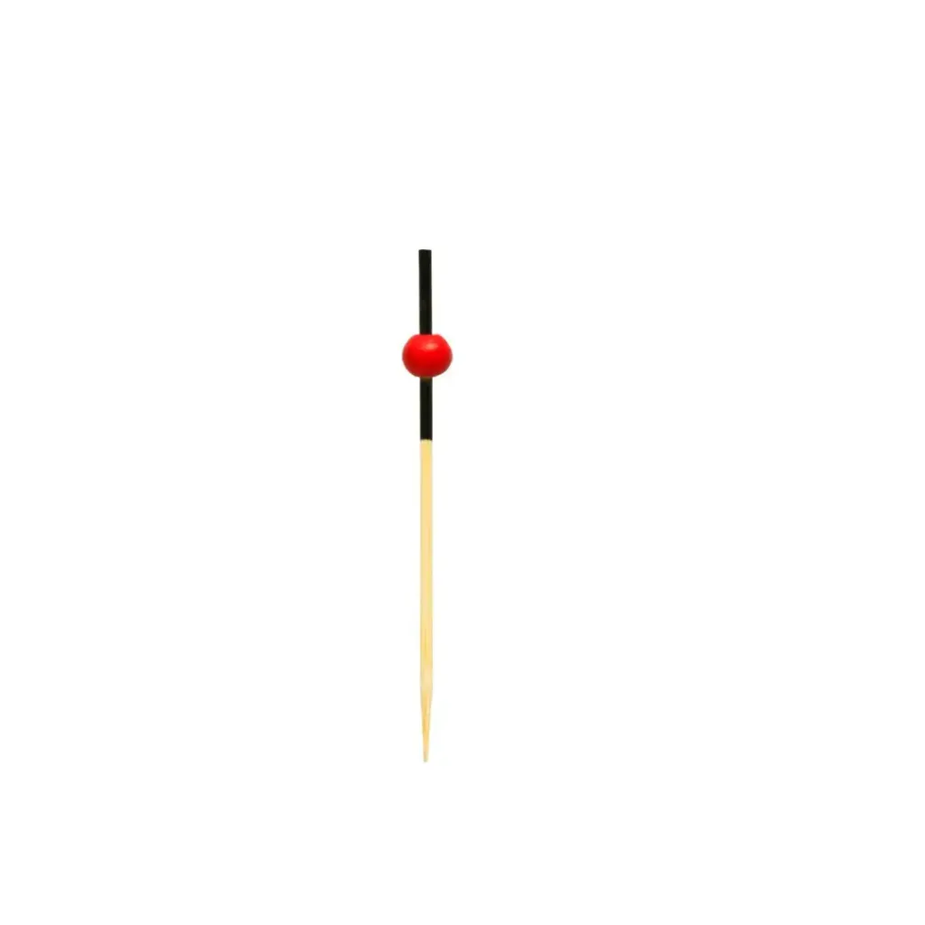 Pique en bois boule rouge 437-16 ( 1 unité de vente = sac de 100 pièces) (100 sacs par carton)