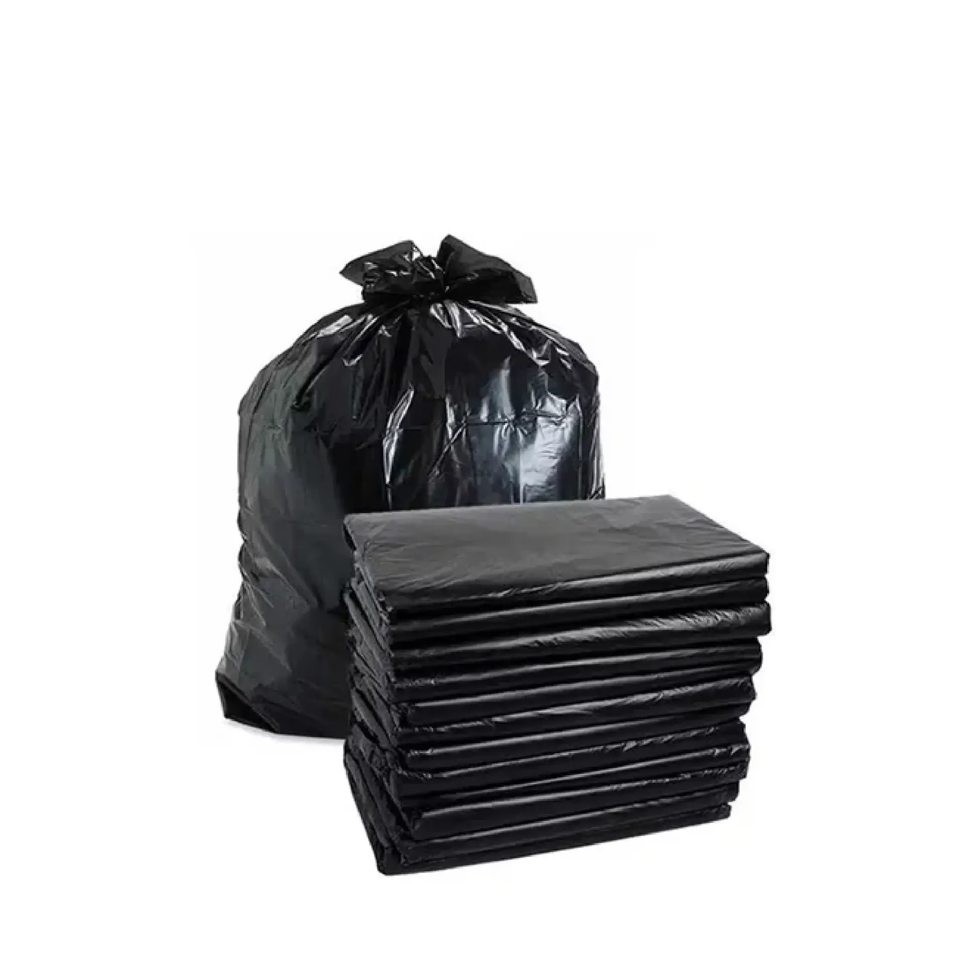 [90_100_SAC_POUBELLE_EN_PEHD_NOIR] Sac poubelle noir 90 x 100 cm PEHD de 100 Litres – économique BA ( 200 unités par sac)