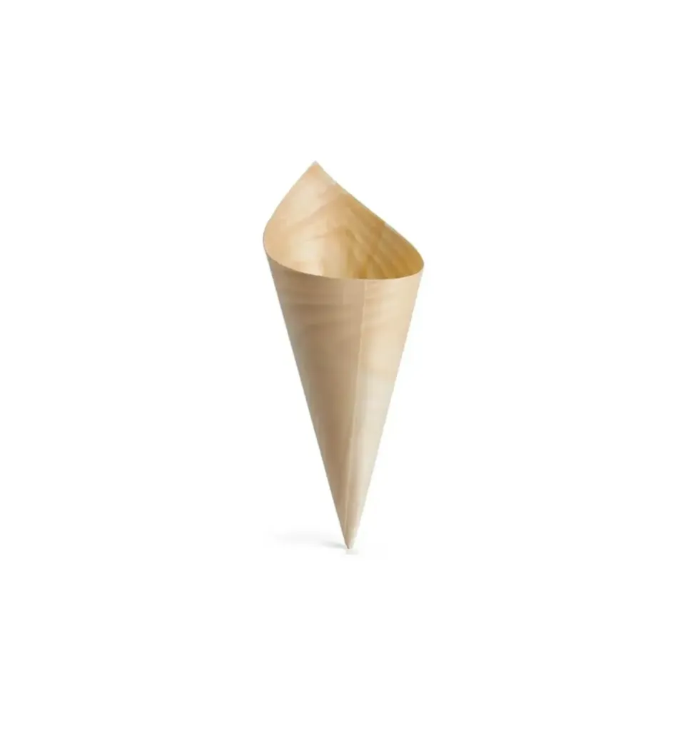 Verrine conique en bois 45 x 90 mm  (100 unités par boîtes) (12 boîtes par carton) PLUS