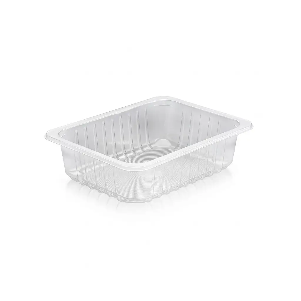 Boîte rectangulaire transparente 190 x 144 H:43 mm en PP  DIPACK (500 unités par carton )