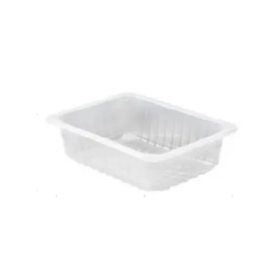 Boîte rectangulaire transparente en PP 190 x 144 H:43 mm (500 unités par carton ) ATTESTATION SANITAIRE 2026/393 EA123/2026