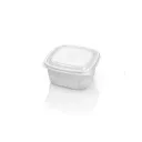 Barquette carrée avec couvercle charnière 500 ml micro-ondable LARPLAST (600 unités par carton)